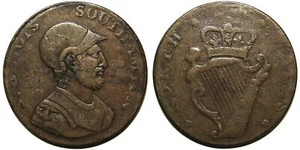 UK 1770s Evasion Halfpenny "Sr Bevois Southamton / North Wales" - Picture 1 of 1