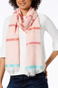 Echo Cabana Stripe Cotton Scarf & Cover-Up Pink NWT! $39 - Picture 1 of 3