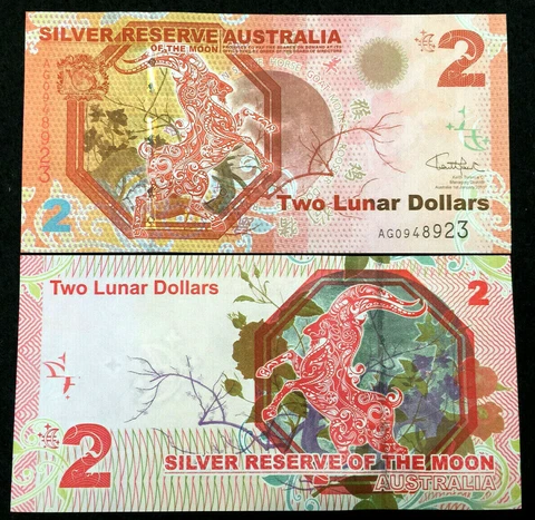 Australia 2 Lunar Dollars Silver Reserve 2015 World Paper Money UNC Currency Cover