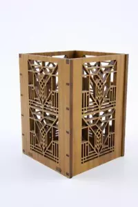 Frank Lloyd Wright Laser Cut Lake Geneva Tulip Pen Pencil Holder Desktop Storage - Picture 1 of 9