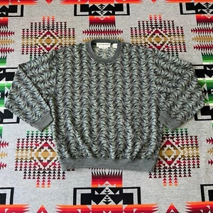Jhane Barnes Sweater Men’s XL Vintage Geometric Wool Blend Pullover Knit B5 - Picture 1 of 11