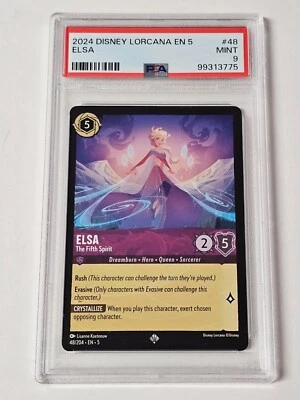 2024 DISNEY LORCANA EN 5 CIELOS BRILLANTES 48 ELSA - EL QUINTO ESPÍRITU PSA 9 TARJETA Foto 1 de 2