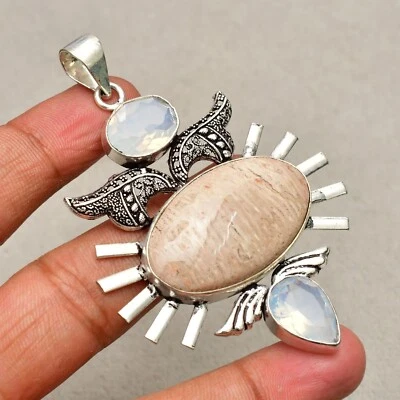 Ciondolo gioiello fatto a mano in argento sterling 925 con pietra preziosa co... - Immagine 1 di 4