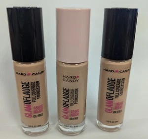 LOT OF 3 HARD CANDY GLAMOFLAUGE FULL COVERAGE FOUNDATION 1509 COOL BEIGE 0.67z - Picture 1 of 3