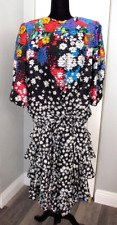 VTG  80s Montage by Mozaic 2-pc Layered Tiered Skirt/Top Set  Sz L  (KD-23)
