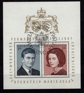 105758/ Liechtenstein 1967 – Block 7 – Hochzeit – gestempelt - Bild 1 von 1