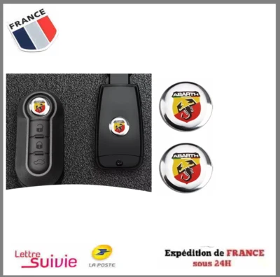 2 LOGO STICKERS POUR CLÉ Fiat ABARTH 500