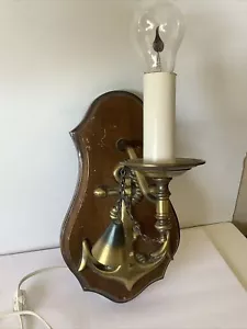 Vintage Nautical Wall Sconce Lamp Light Rustic Imitation Candle & Snuffer - Picture 1 of 8