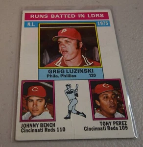 1976 Topps #195 NL corre bateado en líderes/Johnny Bench - Imagen 1 de 2