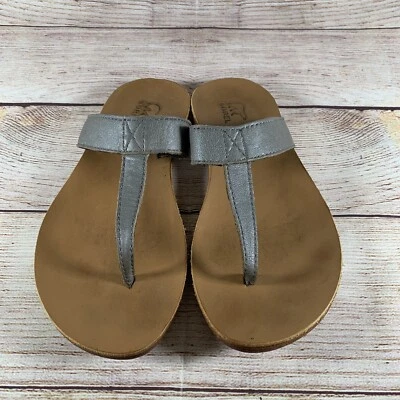 Sandalias de tanga Sorel Lake Slide de cuero con correa en T chanclas para mujer talla 5,5 Foto 1 de 4