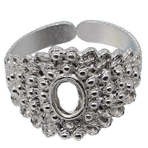 Coralli di Sardegna Base Anello Filigrana Sarda Argento Foglioline Pallini  - Immagine 1 di 1