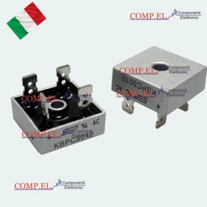 KBPC5010 PONTE DIODI 50A 1000V 1KV Monofase IN METALLO CON COLLEGAMENTO A FASTON - Foto 1 di 1