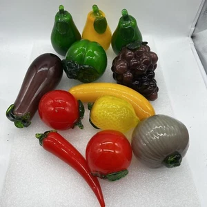 Lotto di 12 GRANDI in vetro stile MURANO per frutta e verdura - Foto 1 di 8