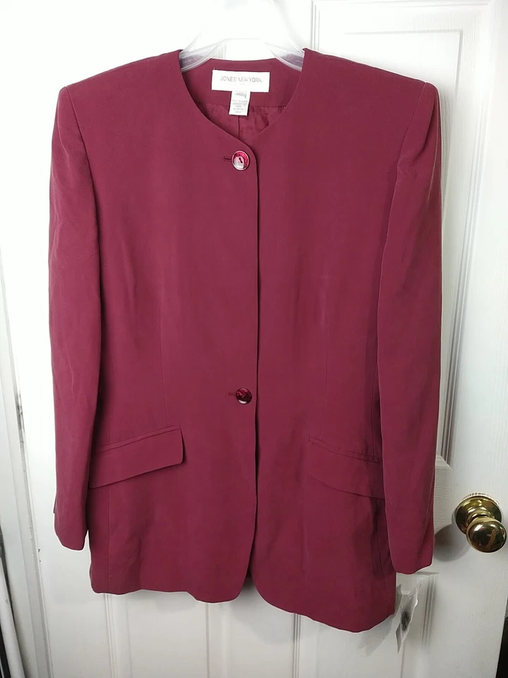 Blazer Jones New York Mujer 14P Rosa 100 Botones de Seda Manga Larga Forrado NUEVO Foto 1 de 4