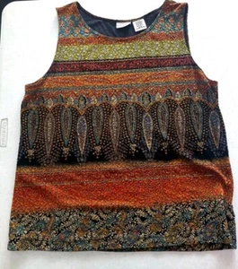 Vintage White Stage Damen Frauen Tank Top satte Herbstfarben Größe 16/18 - Bild 1 von 3