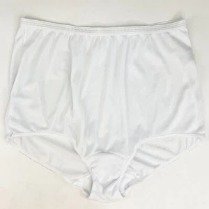 SEARS Sheer White Satin Granny Panties Size 8 Double Mushroom gusset Vintage #14 - Picture 1 of 5