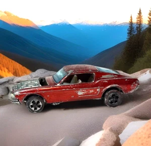 1968 Hot Wheels Red Line Custom Mustang Hong Kong * No Hood Spectraflame Red - Bild 1 von 15