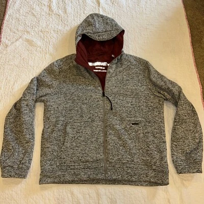 Chaqueta con Capucha Williamrast Gris Jaspeado Cremallera Completa Talla XL Bolsillos Delanteros Foto 1 de 4