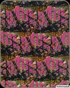 HOT PINK CAMO WOODS FOREST CAMOUFLAGE LUXURY MEDIUM WEIGHT THROW BLANKET 70"x90" - Picture 1 of 1