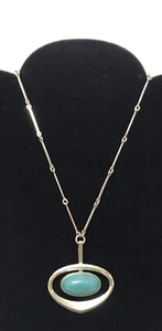 Rare Vintage David Andersen Modern Sterling & Amazonite Pendant and Chain Signed - Bild 1 von 23