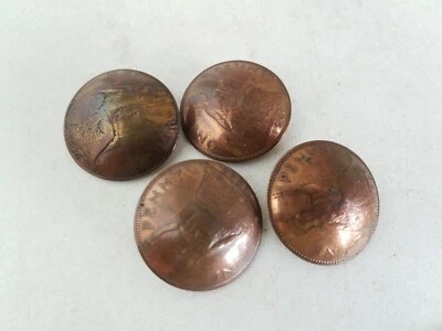 Genuine Penny Buttons UK Four Pieces Handmade - Image 1 of 4