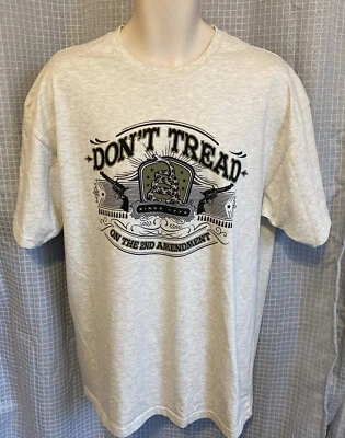 НОВЫЙ С ЯРЛЫКАМИ «НЕ НАСТУПАТЬ НА 2-Й ПОПРАВКИ» ПИСТОЛЕТ ПРАВА ФУТБОЛКА СЕРЫЙ РАЗМЕР XL B - Изображение 1 из 3