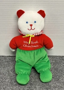 Eden My First Christmas Teddybär 10 Zoll Plüsch rot & grün Stofftier - Bild 1 von 5