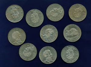 MEXICO ESTADO UNIDOS 1971 5 PESOS COINS, GROUP LOT OF (20), ALMOST UNCIRCULATED - Picture 1 of 3