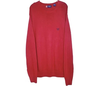 Herren Chaps Pullover Tiefrot Langarm 100% Baumwolle - Bild 1 von 7