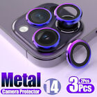 Metal Ring Tempered Glass Camera Lens Protector Cover For iPhone 15 14 Pro Max
