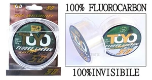 100% Fluorocarbon 0.25mm 50Mt da Pesca Filo Lenza Invisibile Bolognese Mare Lago - Foto 1 di 1