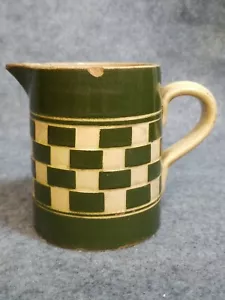 1859 Checkered Mochaware Pitcher, 4 1/4" tall - Picture 1 of 7
