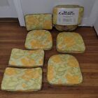 NOS 4 VINTAGE Kitchen & Dinette Chair Back & Seat Replacement Yellow Floral MCM