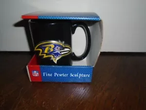 NEW BALTIMORE RAVENS FINE PEWTER SCULPTURE 12 OZ EMBOSSED COFFEE MUG WITH BOX - Picture 1 of 5