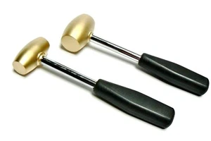 Brass Hammer Metalsmiths 2 Brass Mallets Silversmiths Craft Jewelry 1 & 2 Pound - Picture 1 of 12