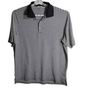 Camisa Polo Peter Millar Summer Comfort XL Rayas Negro Blanco Golf Informal - Imagen 1 de 8