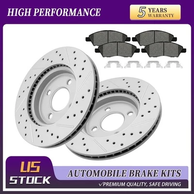 Rotores de freno delanteros perforados pastillas de cerámica para Nissan Versa Micra Versa Note 2012-19 Foto 1 de 4