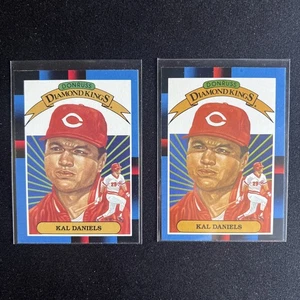 Lote de 2 tarjetas coleccionables de béisbol MLB de Kal Daniels Diamond Kings francés + inglés - Imagen 1 de 7
