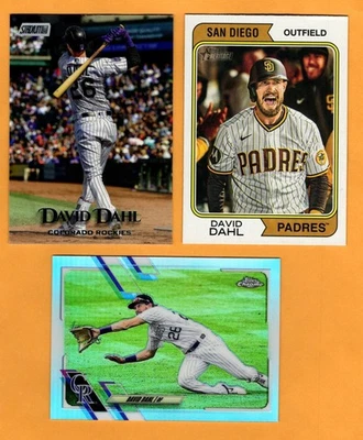 David Dahl бейсбол лот из 3 - с переливающийся - неограниченная доставка за $4.00 - Изображение 1 из 2