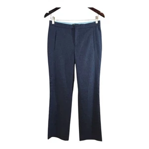 Club Monaco Wool Blend Straight Leg Dress Pants in Blue Career Work Women's 4 - Picture 1 of 5
