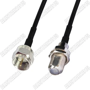 F Male Plug to F Female Jack Straight RF Pigtail Coax Cable RG174 for Wireless - Picture 1 of 3