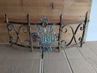 Antique Architectural Iron Window Grate / Garden Spanish Revival Nice Piece! - Image 1 of 4
