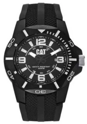 Men's CAT Caterpillar Black Quartz Rubber Strap Watch LR16121131 - image 1 of 2
