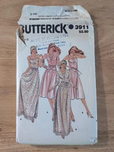Butterick Pattern 3911 Misses BoHo Slip Dress 2 Lengths & Jacket Sz 6 CUT - Picture 1 of 2