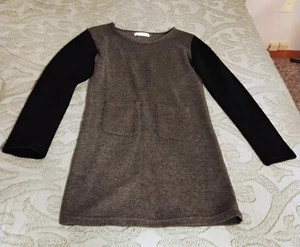 Graue und schwarze Langarmbluse kleine Größe Damen - Bild 1 von 5