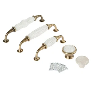 Fashion Ceramic Crack Style Cabinet Knobs Door Kitchen Drawer Closet Pull Handle - Picture 1 of 11