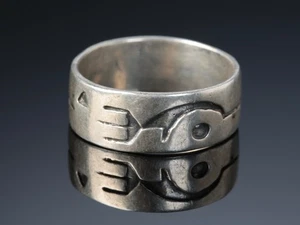 Vintage Hopi Silver Overlay Ring Native American Jewelry - Picture 1 of 4