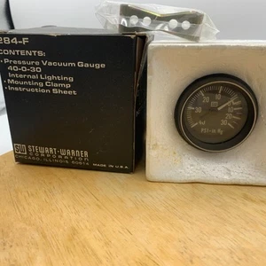 Stewart-Warner #284-F Heavy Duty Pressure Vacuum Gauge NOS Vintage 1970's - Picture 1 of 8