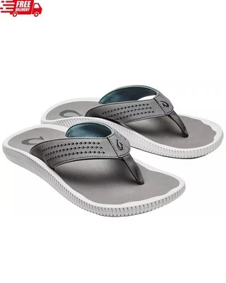 Sandálias Ulele Masculinas OluKai Cor: Pedra Tamanho: 12.0 VENDA QUENTE - Imagem 1 de 4