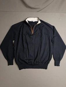 Peter Millar Sonoma 1/4 Zip Sweater Men's 2XL Navy Merino Wool Blend EUC - Picture 1 of 9